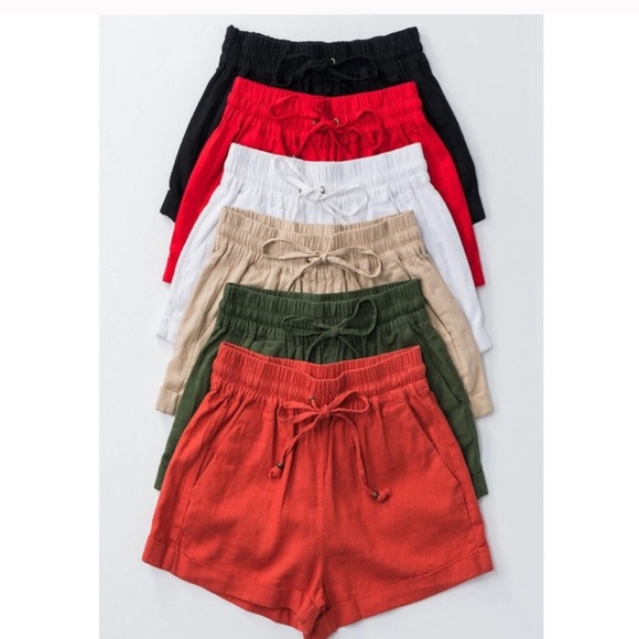 Pants - White Linen shorts